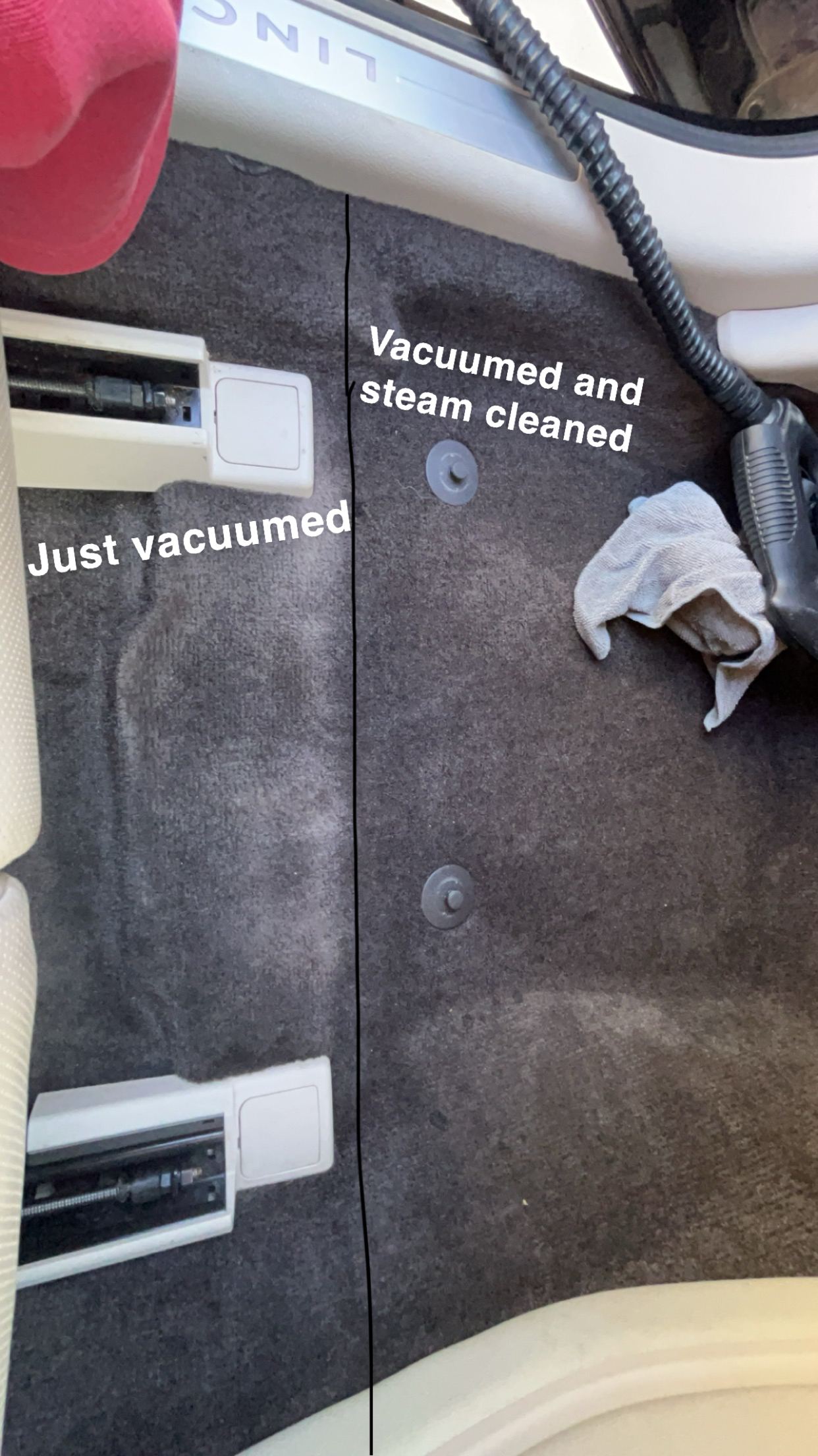 Carpet &mdash; vacuum vs. steam clean comparison