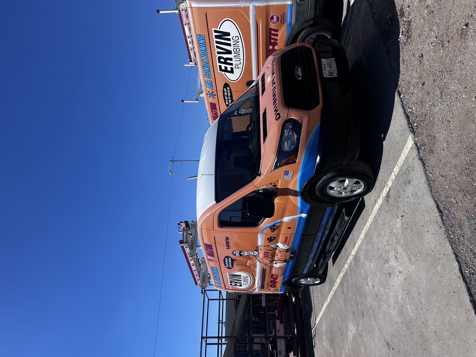 Ervin Plumbing fleet van lineup