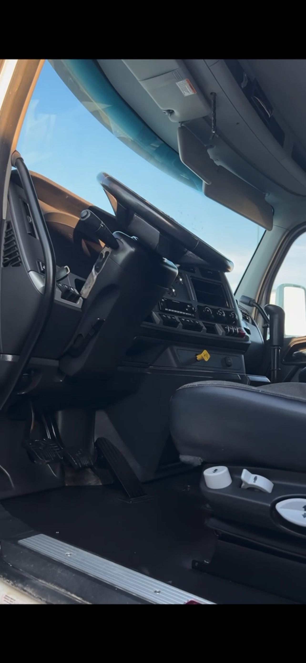 Clean semi truck cab interior after detail, second unit